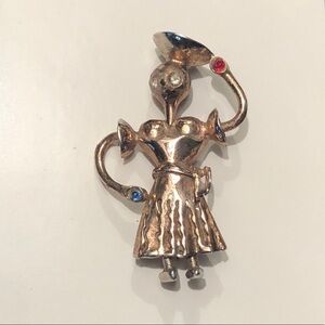 Vintage Sterling Silver Woman Brooch
